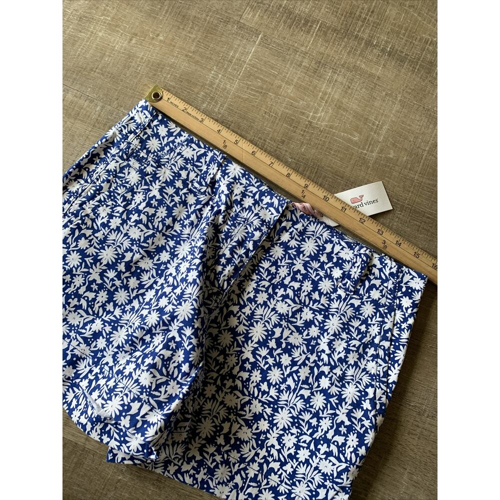 Vineyard Vines Floral Shorts Womens 4 Blue White Stretch Chino Preppy NWT - Picture 8 of 15